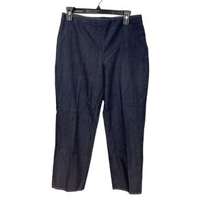 St John Cropped Capri Pants Womens 8 Blue Side Zip Casual Denim‎ Lightweight